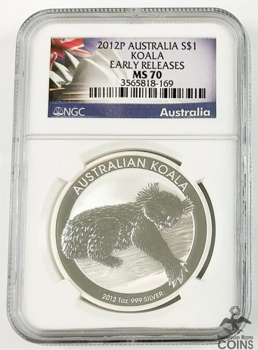 2012-P Australia $1 KOALA .999 Fine Silver 1oz Coin NGC MS70 Early Releases