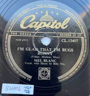 78rpm FILM Music I'M GLAD THAT I'M BUGS BUNNY Mel Blanc BILLY MAY I TAUT I TAW