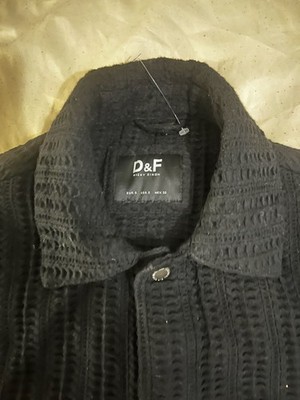 D&F Ricky Singh Black Textured Button-Up Jacket Size S