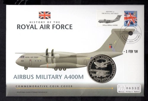 GB - 2008 History of the Royal Air Force Airbus Military A400M PNC Coin Cover