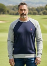 Polo Ralph Lauren Men  s Pima Cotton Navy Blue Sweater Size X-Large Preppy