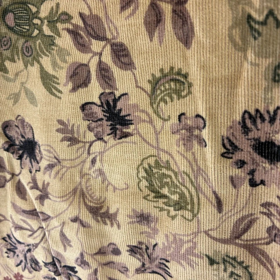 Calça Leslie Fay Veludo Floral Feminina 14 Vovó Boho Hippi Paisley Artístico - Imagem 4 de 4