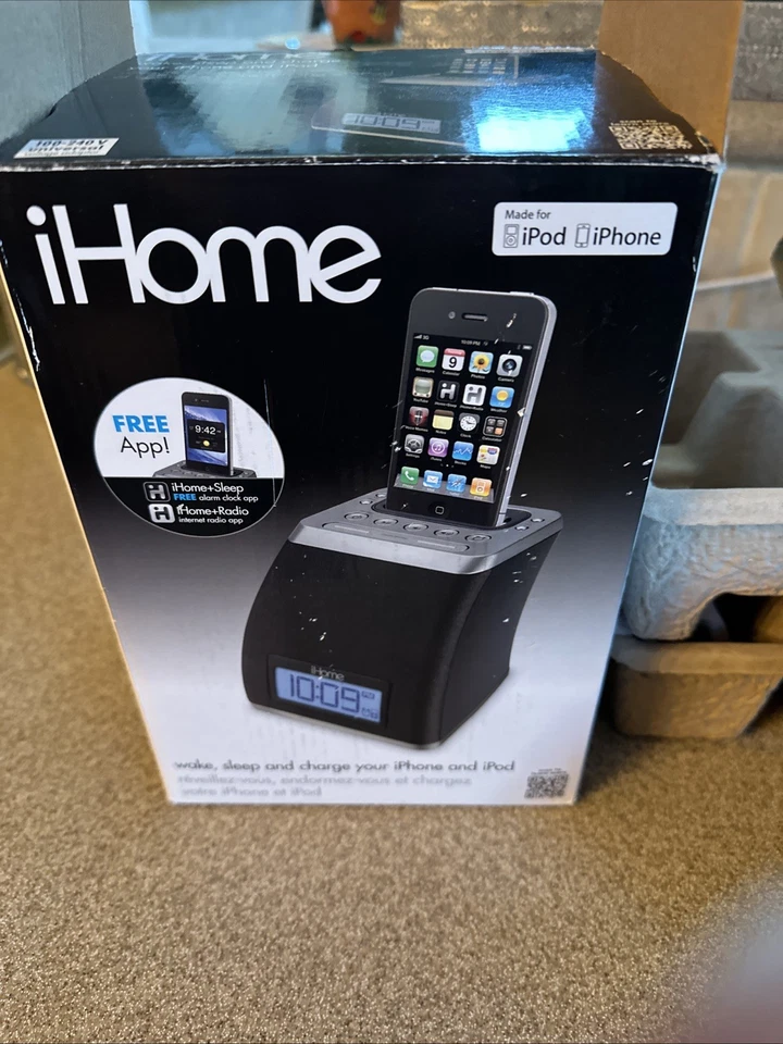 iHome Negro iP21 iPhone/iPod Carga Altavoz Base Reloj Despertador Usado en Excelente Condición Probado/Funciona Foto 2 de 4