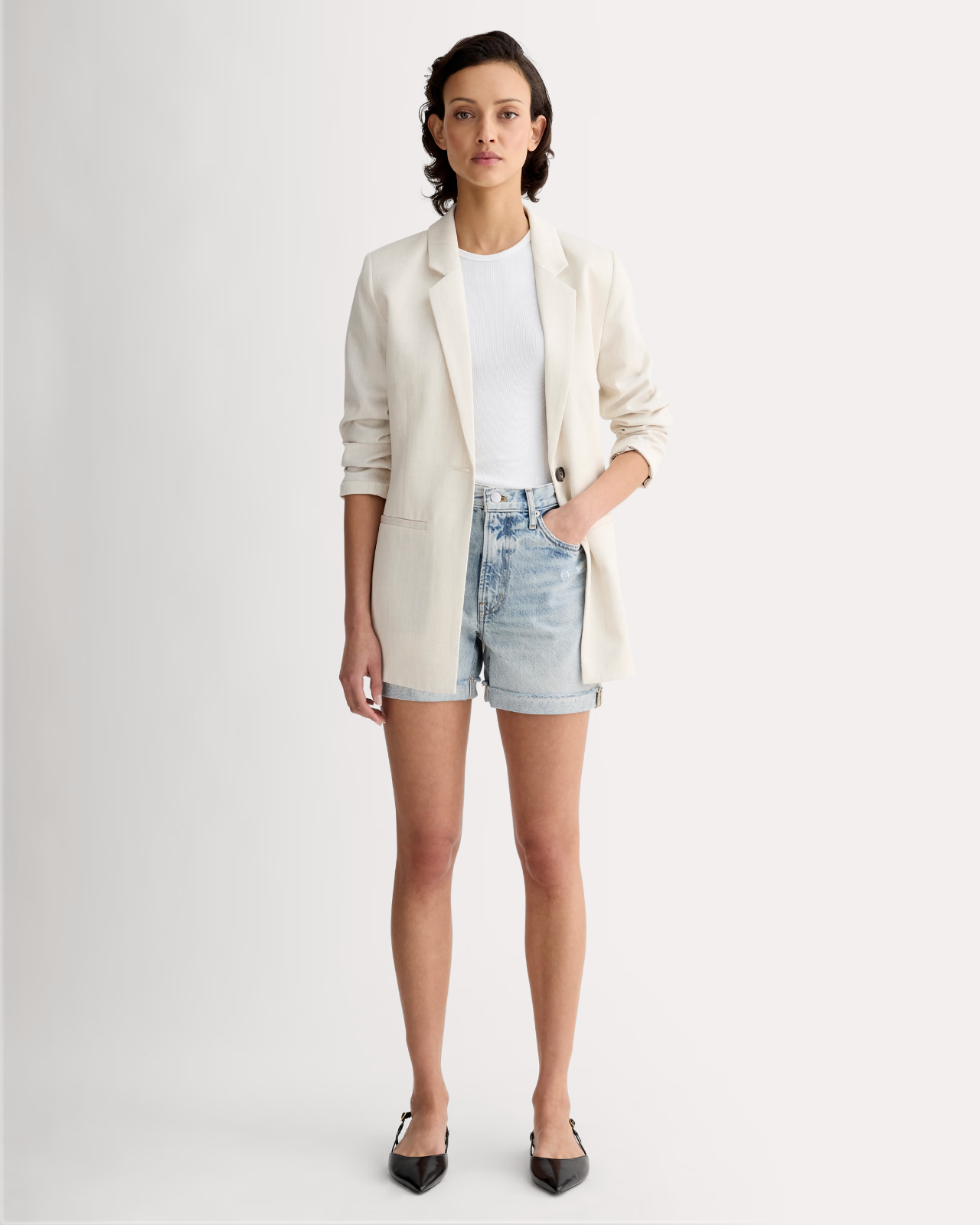 Everlane The Cheeky Short in Light Indigo, Size 26