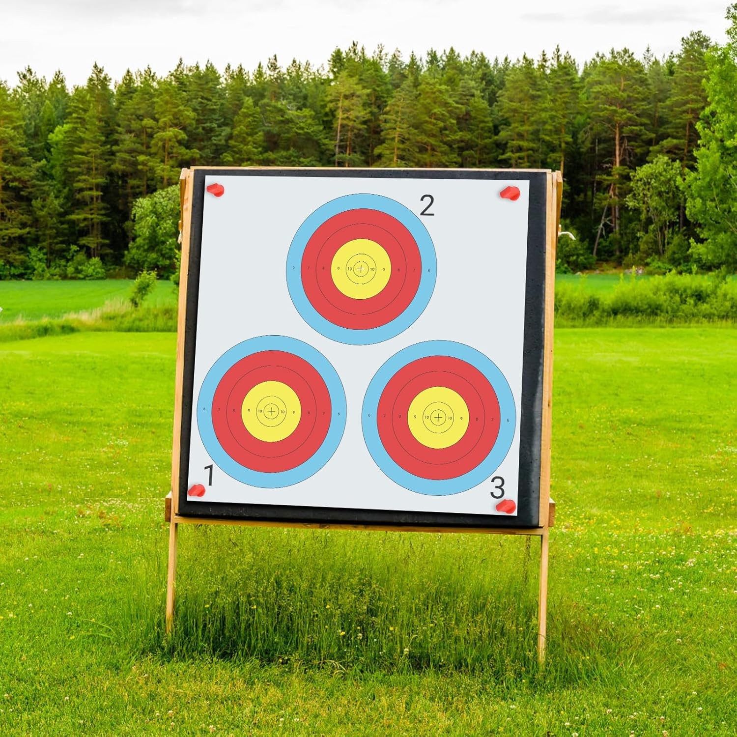 100 pcs Archery Targets Paper 3 Spot Bow and Arrow Target Paper 17 x 17 Inch Pap