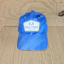 BLUE REALTREE FISHING Hat HOOK ANTLER LOGO CURVED BILL TRUCKER Strapback Nwot