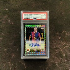 2024-25 Topps Chrome UCC Barcelona Fermin Lopez Auto Black Geometric /10 PSA 10