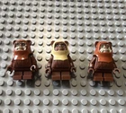 LEGO Star Wars Ewok Minifigure Lot of 3 Brown/Tan Hoods Plastic