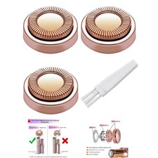 3-Pack Hypoallergenic Facial Hair Remover Heads for Generation 1 - Rose Gold