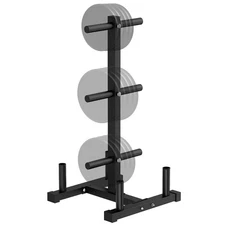 Weight Plate Rack for Home Gym - 6 Post Olympic Plate Holder with Wide Stability