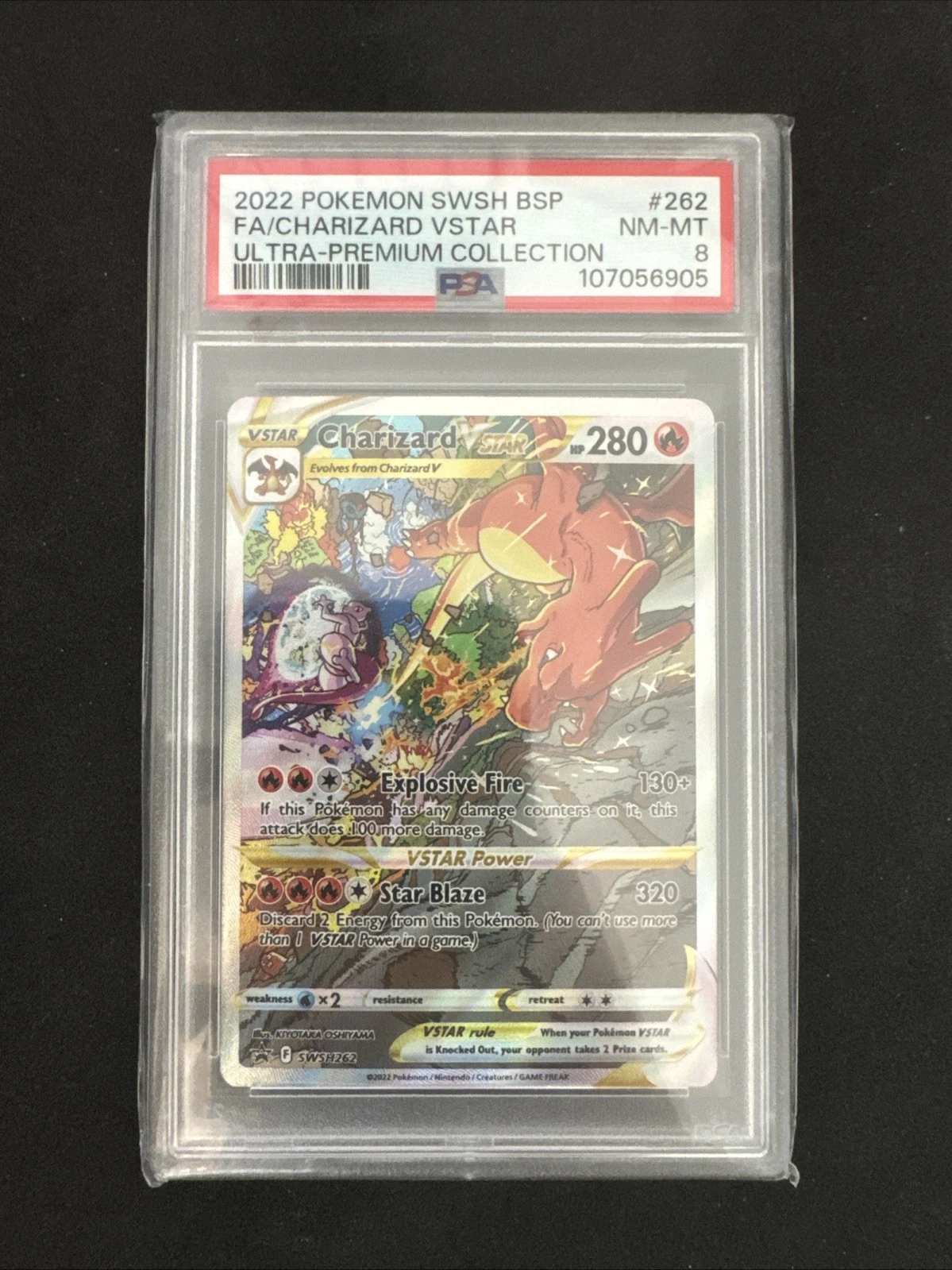 2022 POKEMON SWSH BLACK STAR PROMO #262 FULL ART/CHARIZARD VSTAR PSA 8