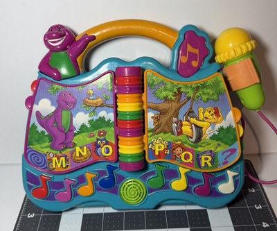 #ad #ad Vintage 2003 Barney Singin Alphabet Song Book DOES NOT WORK PARTS REPAIR ONLY $39.99