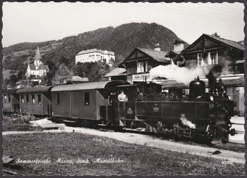 31218 AK Murtalbahn Bahnhof Murau Stolzalpe Dampflokomotive Eisenbahn