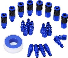 25 Pieces 1/4" NPT Aluminum Air Coupler and Plug Kit, Quick Connect Air Fittings