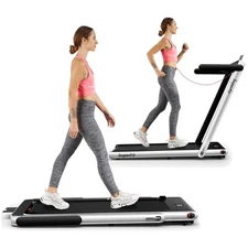 Ultra-Quiet 2.25HP Electric Treadmill - Compact Under Desk Walking & Jogging