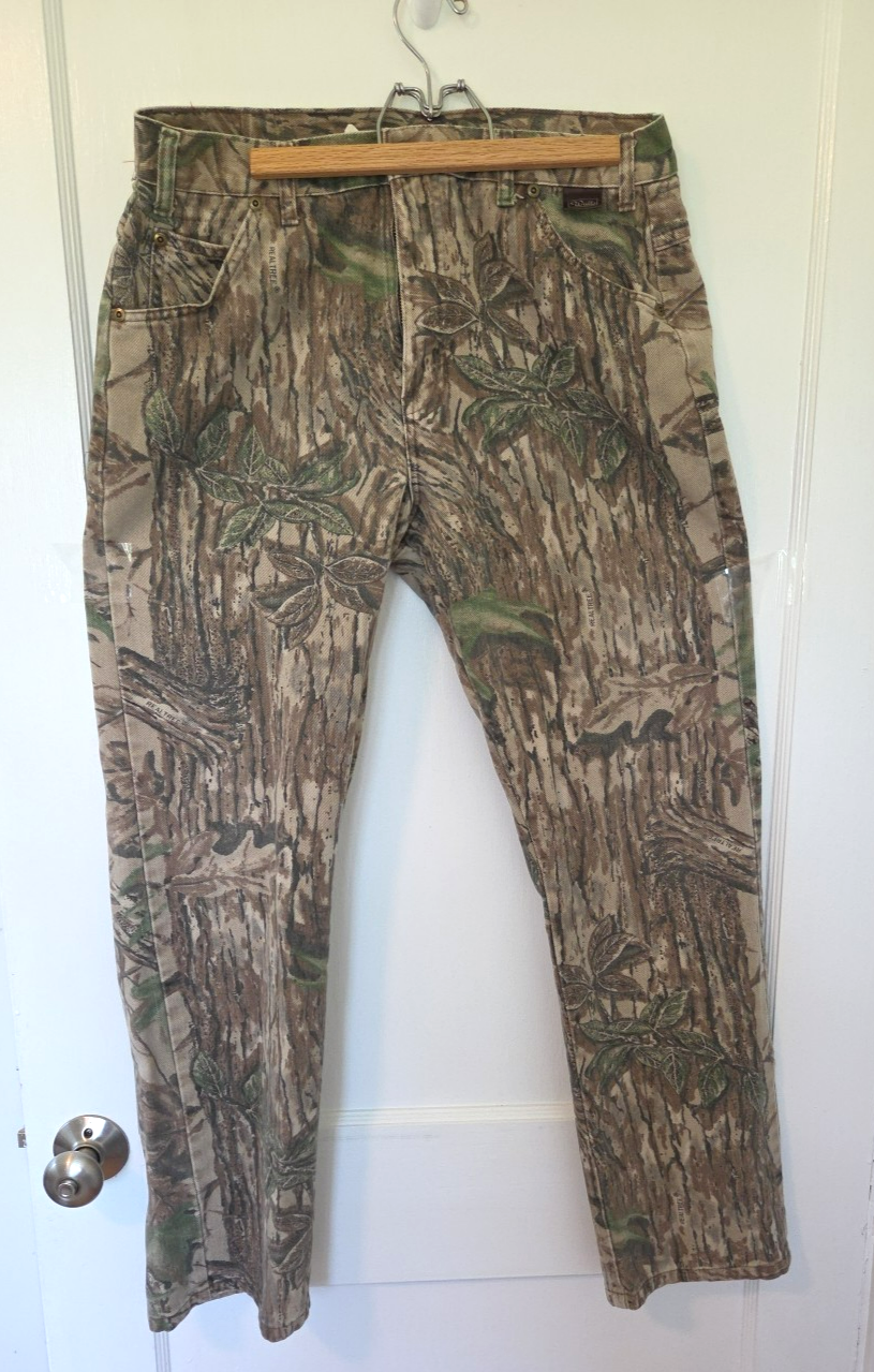 Vintage RealTree Camo Denim Jeans for Men 34x32 Hunting Outdoor Pants USA