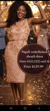 adrianna papell Embellished sheath dress