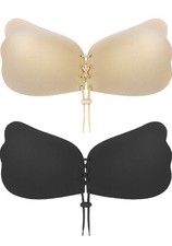 Sticky Bra 2 Pairs Backless, Strapless, Adhesive, Invisible, Push up Bra A Cup