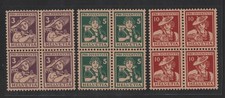 SWITZERLAND 1916 SCOTT #B4-B6 BLOCKS OF 4 MINT NEVER HINGED XF-SUPERB