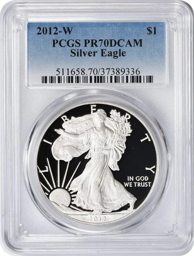2012-W American Silver Eagle Dollar PR70DCAM PCGS Proof 70 Deep Cameo