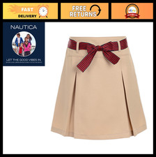 Girls' School Uniform Pleated Scooter Skirt with Undershorts  Knit Waistband
