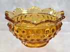 Vtg Fenton Amber Hobnail Glass Fairy Lamp Bottom ONLY Votive Candle Holder