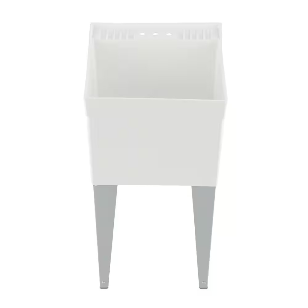 Utilatub 24 In. X 20 In. Structural Thermoplastic Floor-Mount Utility Tub in Whi