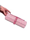 Y2K Travel Jewelry Roll Pink White Floral Embossed Snap Closure See Photos — photo 1