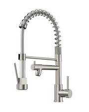 Kitchen Sink Faucet,Single Handle Stainless Steel Brushed Nickel Contemporary