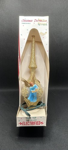 Vintage Jewelbrite Dom Engel Baumspitze elektrifiziert beleuchtet Weihnachtsdeko