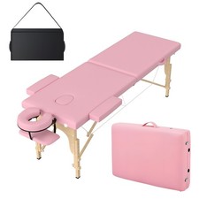 Foldable Massage Table 2-Fold Professional Massage Bed with Carrying Bag for Spa