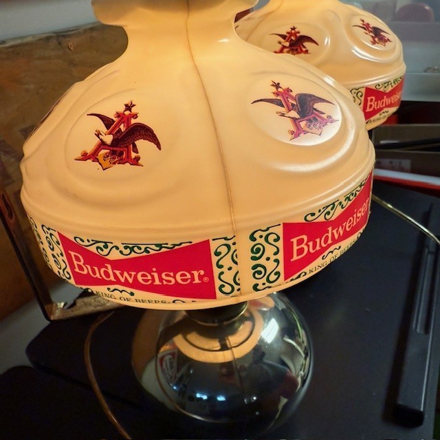 Nice Pair of Budweiser Beer Lantern Sconce Lights Vintage