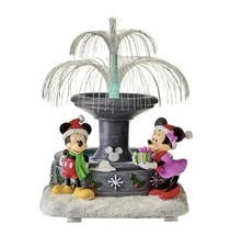 Ruz Disney Color Changing Fountain Christmas Mickey and Minnie NIB