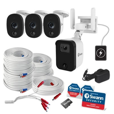 DVR Wired CCTV Security System with 4pcs 1080P Surveillance Camera With 64GB SD