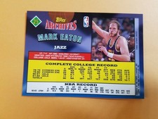 Mark Eaton Utah Jazz PRE PRINT 1992 - 1993 Topps Archive BLANK FRONT SCARCE