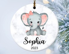 Baby's First Christmas Ornament, Personalized New Baby Girl Ornament , Baby N...