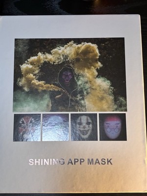 Shinning App Mask Full Face Mask with LED Light Light Up Mask for Cosplay Party