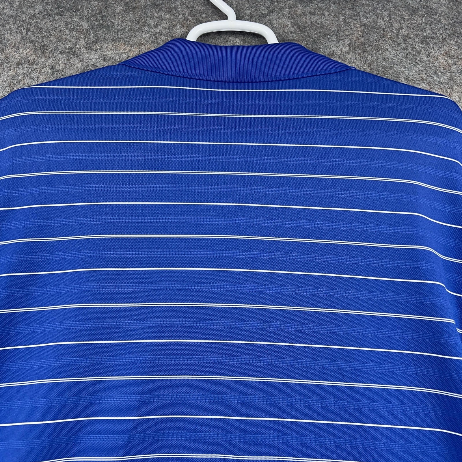 Nike Golf Polo Shirt Mens 2XL Blue Stripe Performance Golf Moisture Wicking thumbnail 10