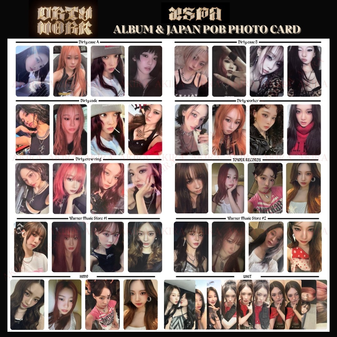 aespa 1st SINGLE Dirty Work ALBUM PHOTO CARD JAPAN POB