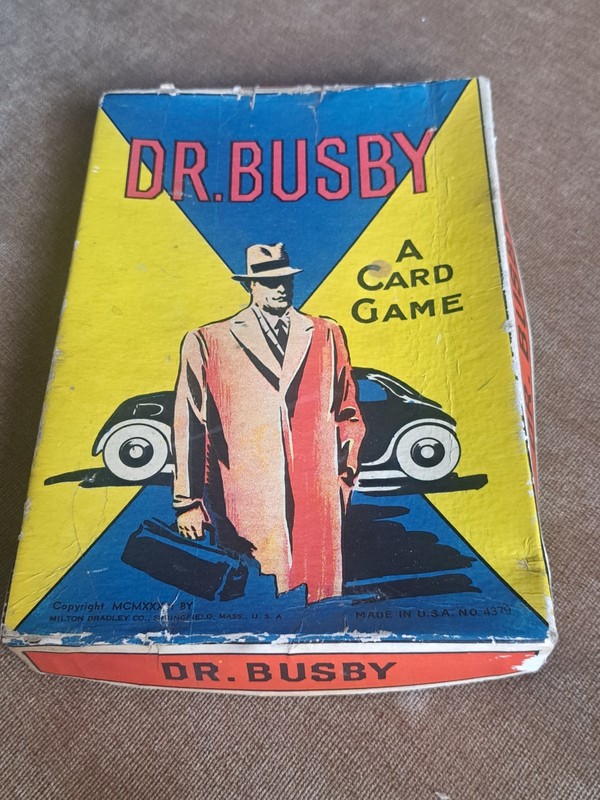 VTG 1936 ? DR BUSBY CARD GAME, MILTON BRADLEY, 40 CARDS A