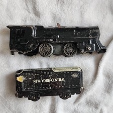 MARX WINDUP ENGINE O GAUGE LOCOMOTIVE 1950  s  NYC TENDER CAR AS IS 