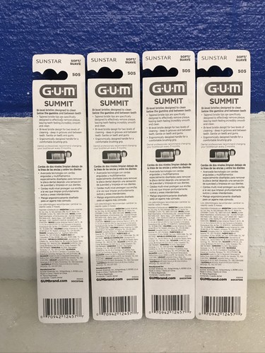 Gum Summit Zahnbürste 505 Soft Compact Head Sunstar 4er Pack Neu Versiegelt - Bild 2 von 2