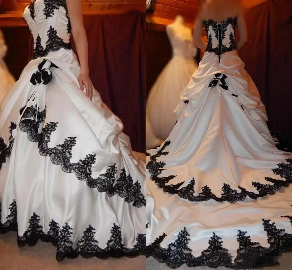 Black and white gothic wedding outlet dress