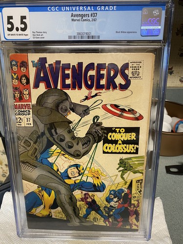 Avengers #37 CGC 5.5..Black Widow App..To Conquer A COLOSSUS