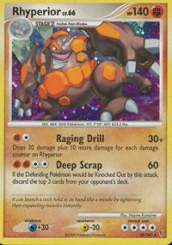 Rhyperior - 10/147 - Holo Rare PL/MP, English Pokemon Supreme Victors