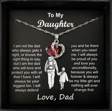 To My Daughter Necklace Father to Daughter Birthday Graduation Gift from Dad