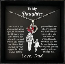 To My Daughter Necklace Father to Daughter Birthday Graduation Gift from Dad