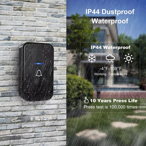 Wireless Door Bells Waterproof 1000ft Long Range Plug in Home Cordless Doorbell - Picture 7 of 17