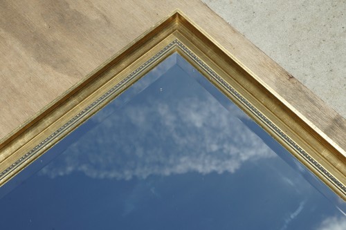 Nice Wall Mirror With Pine Giltwood Frame And Bevelled Edge Glass Plate - Picture 5 of 12