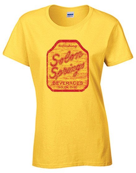 Vintage Solon Springs Beverages Solon, Ohio Ladies Throwback Retro